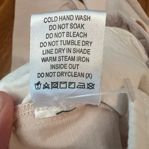 L’ACADEMIE REVOLVE Delphine Pant Blush Wide Leg Crop Khaki Women’s Size Small - Picture 14 of 16